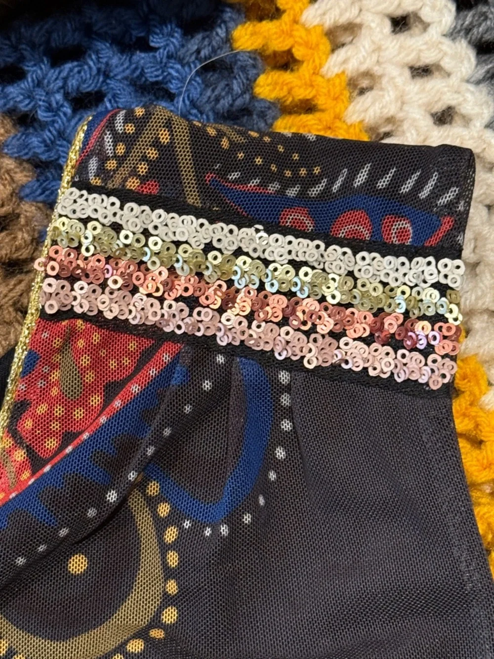 Desigual Black Multicolor Paisley V-Neck Mini Dress - Picture 6 of 8